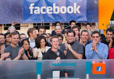 Facebook CEO Mark Zuckerberg rings bell