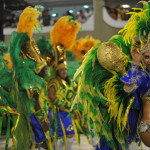 Revellers of Grande Rio samba school per